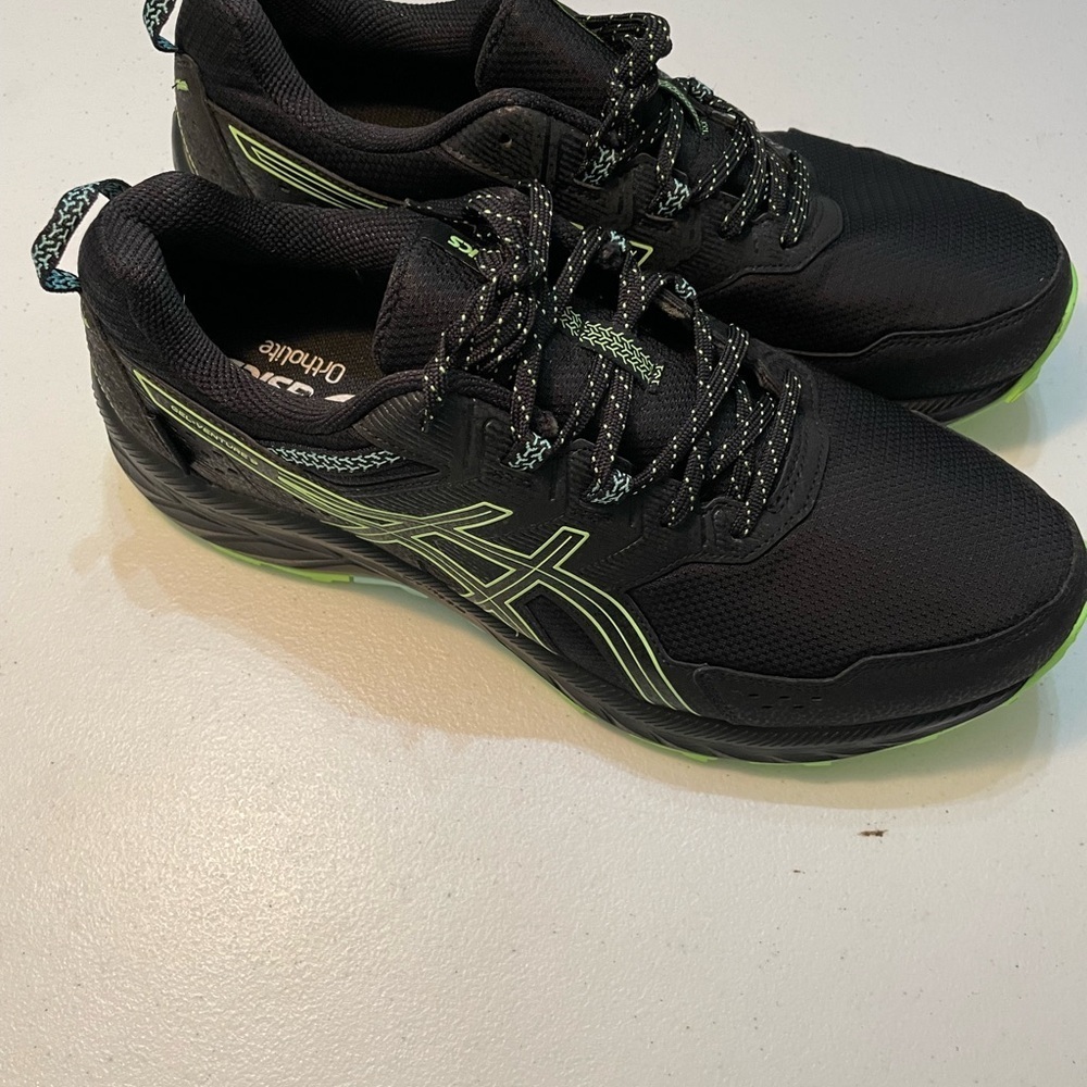 Asics Black and Neon Green Athletic Size 12 Shoes SB-BB - Picture 4 of 12